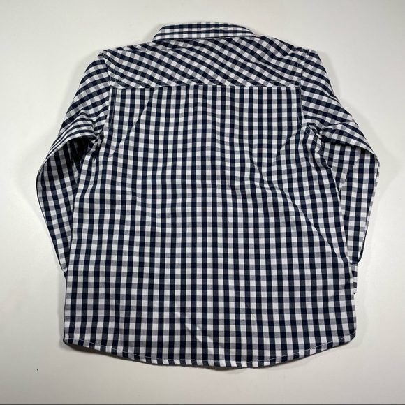 NWOT navy blue checkered woven shirt size 3T - Picture 2 of 4